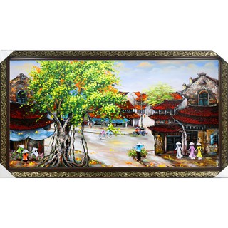 Tranh đính đá phố cổ lv060 - kt:105x60cm