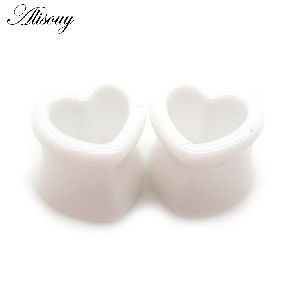 Alisouy 1 Cặp Nút Nong Tai Hình Trái Tim Bằng acrylic 4-12mm