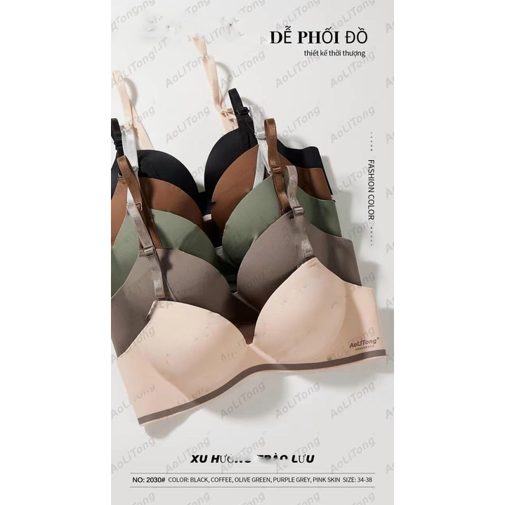 Áo Lót Su Đúc Kẻ Viền Đệm Bàn Tay Nâng Ngực 2030
