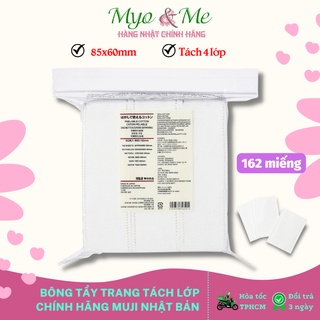 Bông tẩy trang Muji tách lớp Nhật Bản - Muji Peelable Cotton 85x60mm tách được 4 lớp