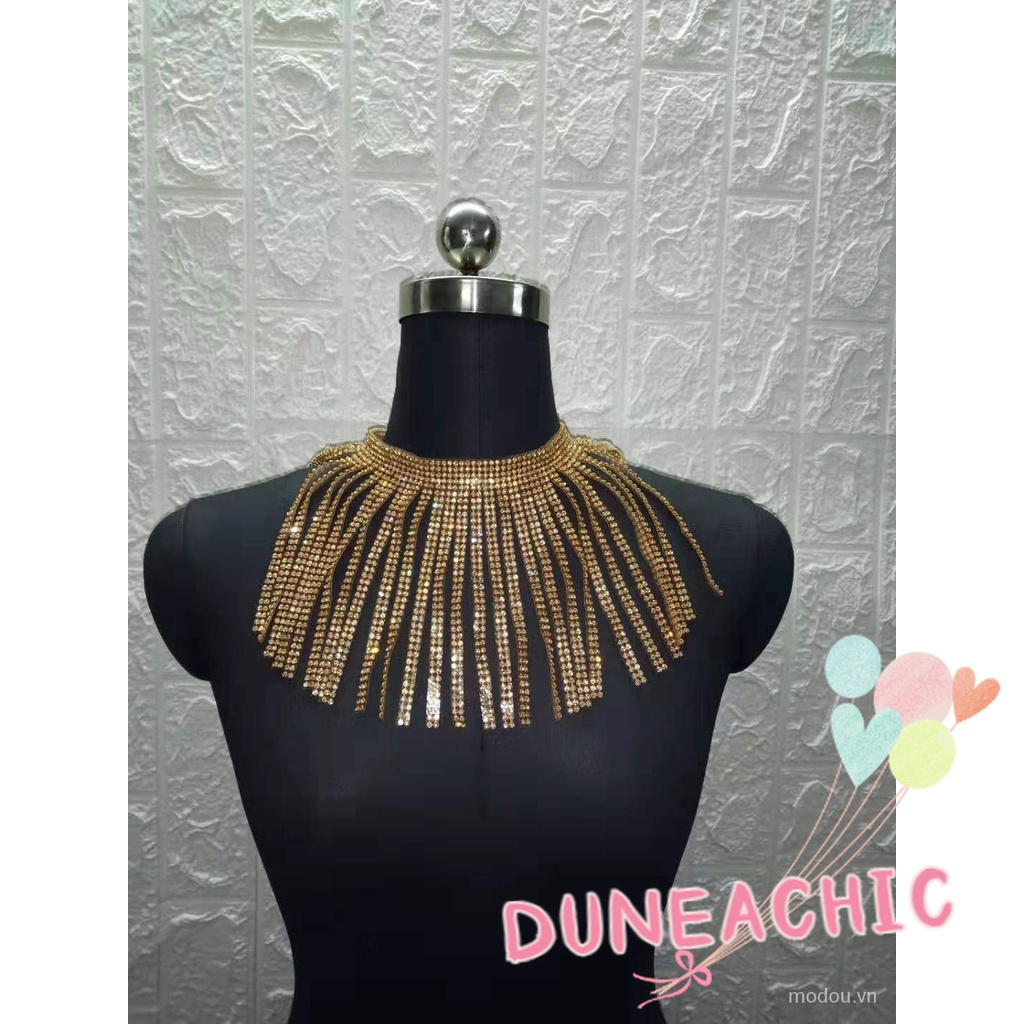 DUNEA Vòng cổ Mặt Hình Đôi Mắt Đính Đá Lấp Lánh
