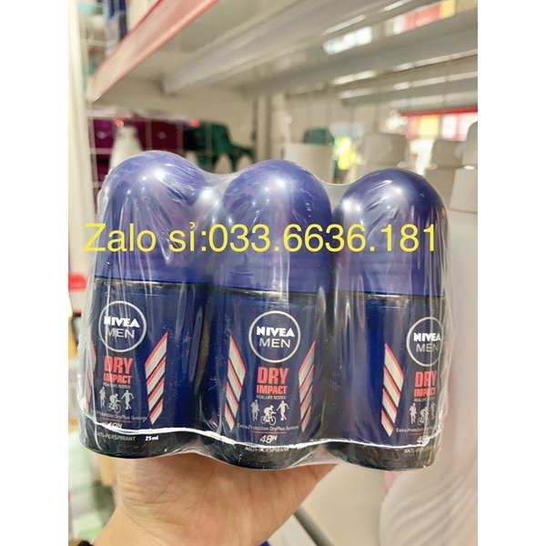 chai lăn nivea nam khô thoáng chai 25ml