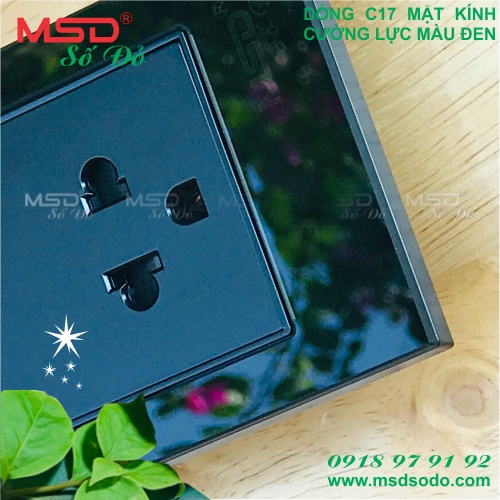 CÔNG TẮC MẶT KÍNH MÀU ĐEN - 3 NÚT NHẤN 1 CHIỀU 16A/250V- DÒNG C17B - [C17B-3SW1W-BO]