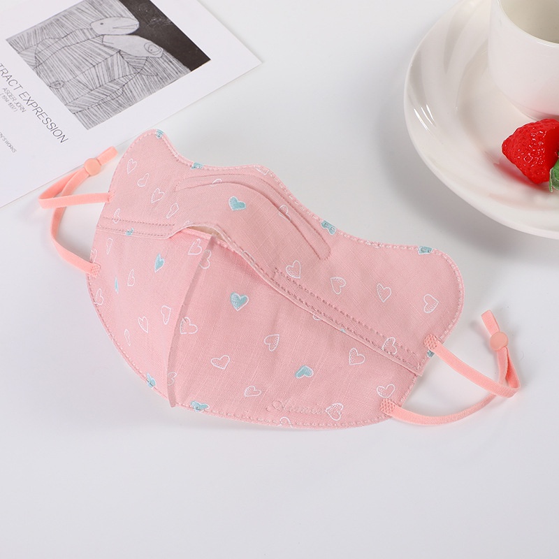 Khẩu Trang cotton Ba Lớp Chống Bụi Chống Tia UV Có Thể Điều Chỉnh Bảo Vệ Mắt Hình Trái Tim