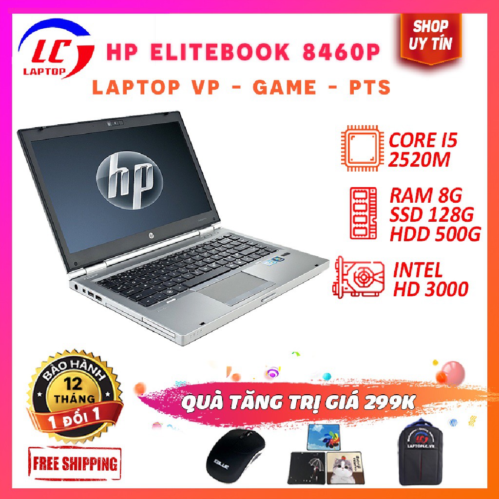 Laptop Văn Phòng Giá Rẻ, Laptop Mỏng Nhẹ HP Elitebook 8460p, i5-2520M, VGA On Intel HD 3000, Màn 14 HD