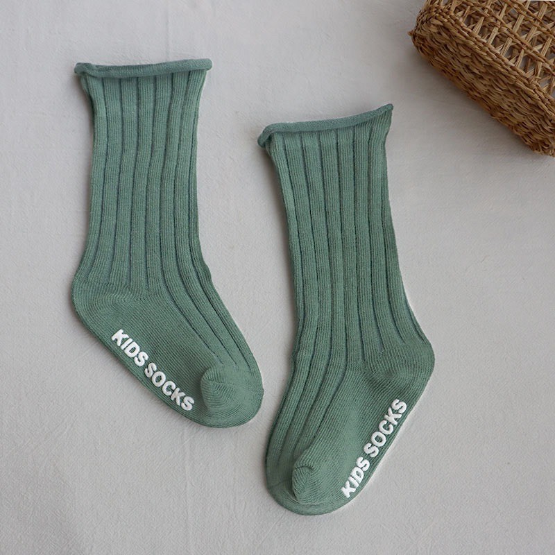 [VỚ BABY] Vớ Tất Cổ Cao Trơn Xoăn Chống Trượt Cho Bé  0-4 tuổi [FREESHIP] vớ cotton êm chân