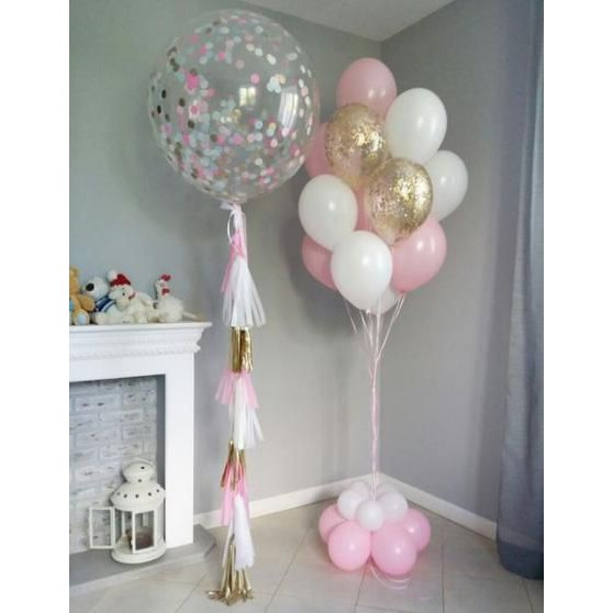 Vỏ Bóng Hồng Da Và Trắng Size 30cm (10 vỏ)