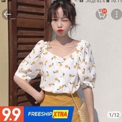 áo kiểu nữ in hình trái cây siêu xinh