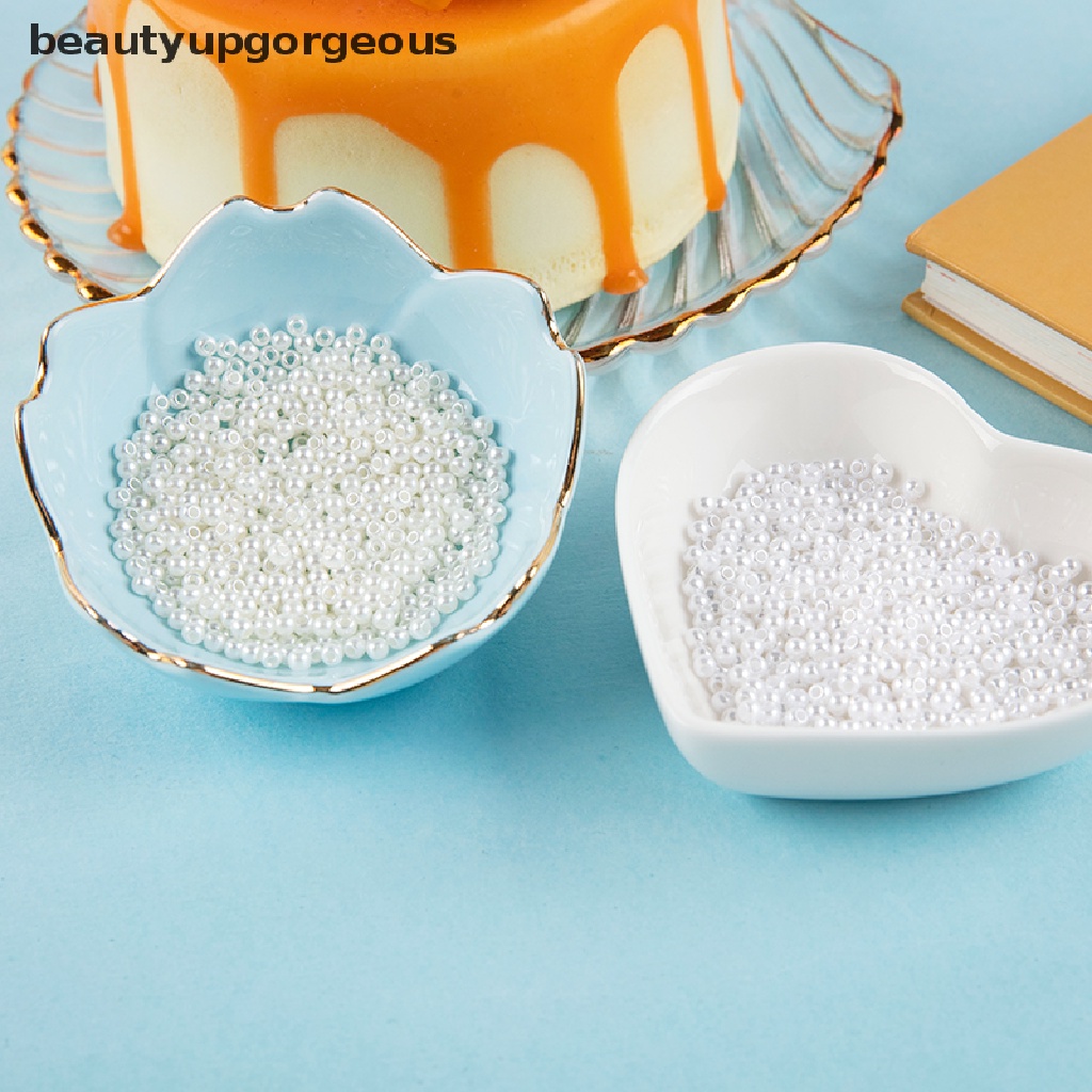 [Beautyupgorgeous] Hạt Ngọc Trai ABS Giả Màu Trắng Be Dùng Làm Trang Sức DIY
