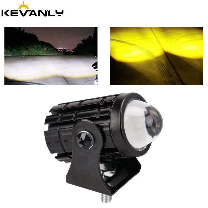 Đèn pha led mini KEVANLY ánh sáng trắng/vàng mini siêu sáng chuyên dụng cho xe mô tô