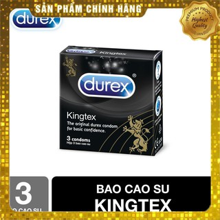 [GIÁ LẺ NHƯ SỈ][CHÍNH HÃNG] Bao cao su Durex Kingtex 3 bao, size 49mm ôm sát, bó chặt cho cảm giác chân thật