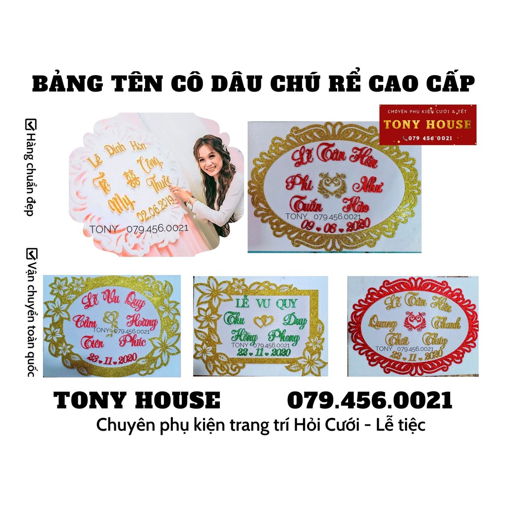 BẢNG CHỮ TÊN CÔ DÂU CHÚ RỂ - BẢNG TÊN SINH NHẬT CAO CẤP - Làm theo yêu cầu