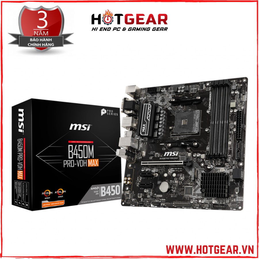 [Mã ELTECHZONE giảm 6% đơn 500K] MAINBOARD MSI B450M PRO-VDH MAX New chính hãng bảo hành 36T