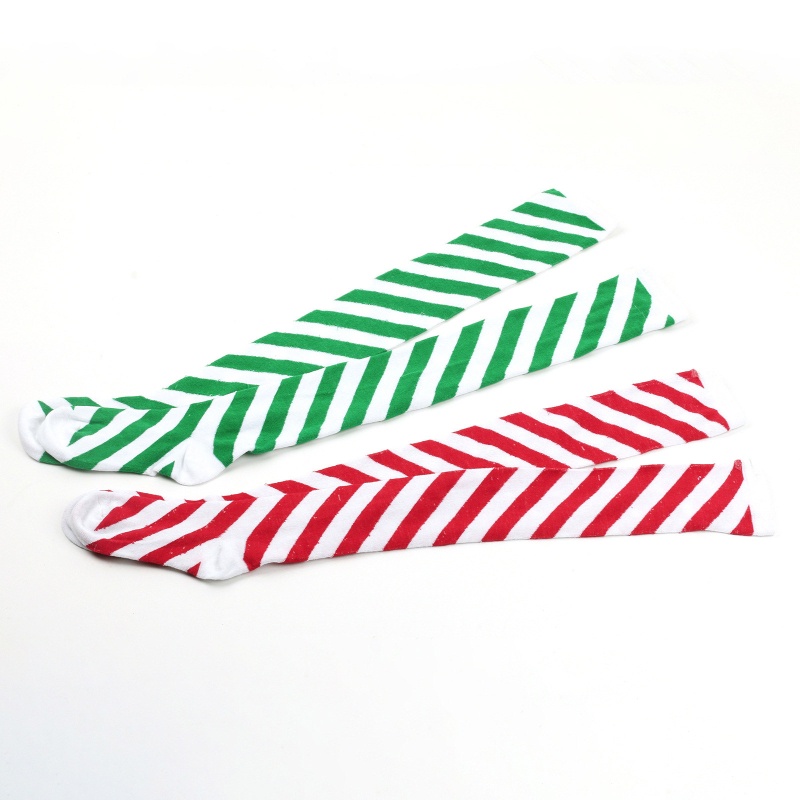 Xiangbao Vớ Dài Qua Gối Kẻ Sọc Phong Cách Giáng Sinh Phụ Kiện Tham Dự Tiệc Cho Nữ
