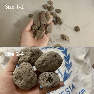 Đá bọt Indonesia (đá Pumice) size 1-2 và size 2-4 (Túi 1kg)