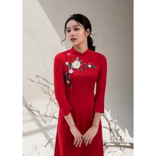 🎀ÁO DÀI TRUYỀN THỐNG LỤA MANGO KẾT HOA(HÀNG THIẾT KẾ)💞