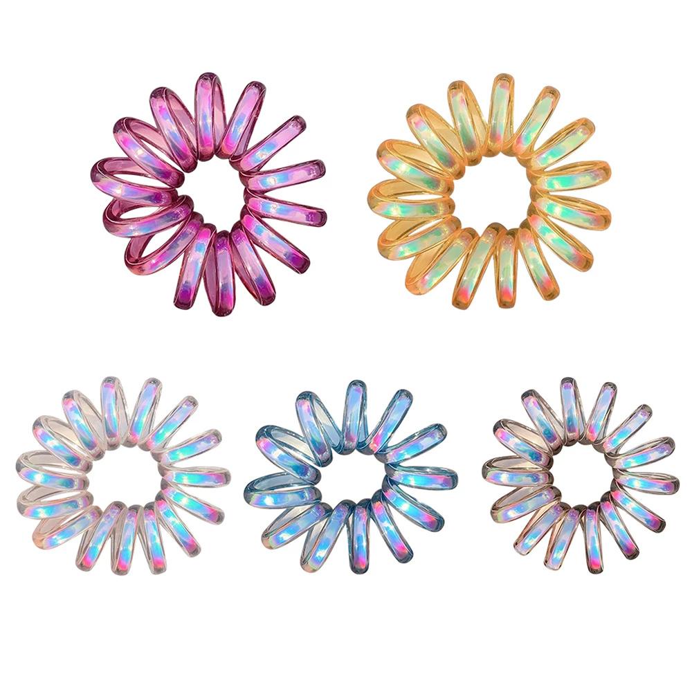 EXPEN Dây Buộc Tóc Đuôi Ngựa Dạng Xoắn Ốc Nhiều Màu Sắc Đơn Giản Cho Nữ Giá Đỡ