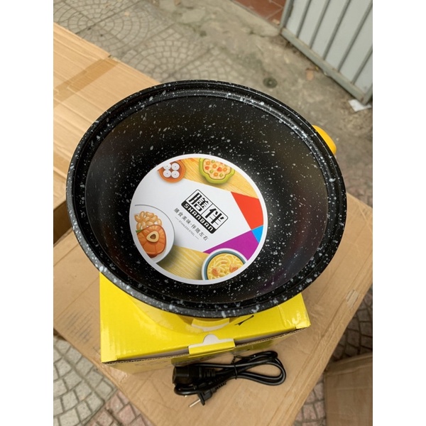Ca Mì Vịt Vàng, NỒI LẨU MINI VỊT VÀNG  - Nồi Lẩu Điện Đa Năng Mini 18cm Kèm Giá hấp Nhựa Shanben Hàng sịn