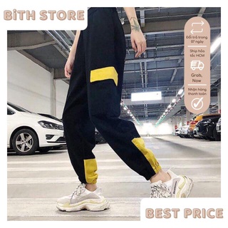 Quần Jogger thể thao nam nữ túi hộp phối màu cá tính, quần dài kaki nam nữ