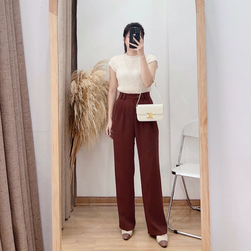 ( Ảnh thật ) E953 Quần xuông cúc lệch 2  đỉa GN