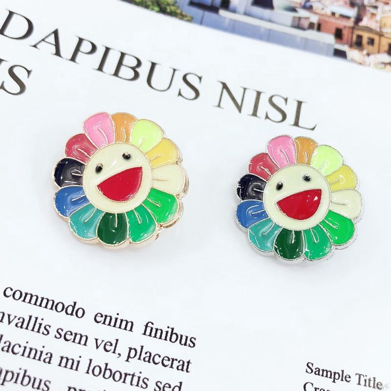 day6 Korean Fashion Wild Sun Flower Pineapple Coconut Flamingo Brooch