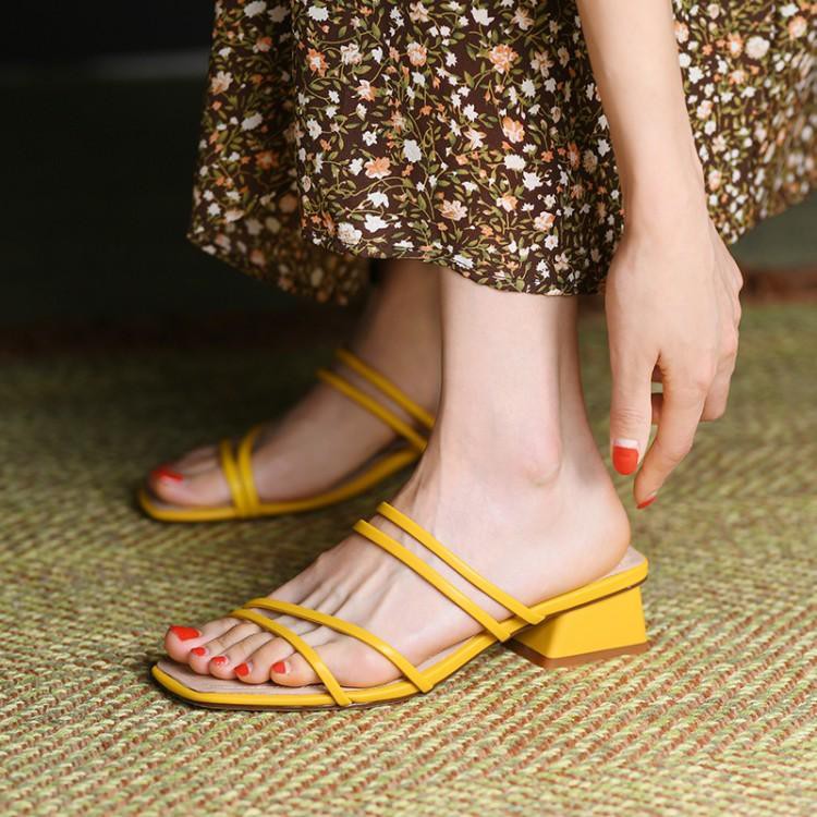 Giày cao gót nữ 3 cm đế bằng bền đẹp HEAKOS