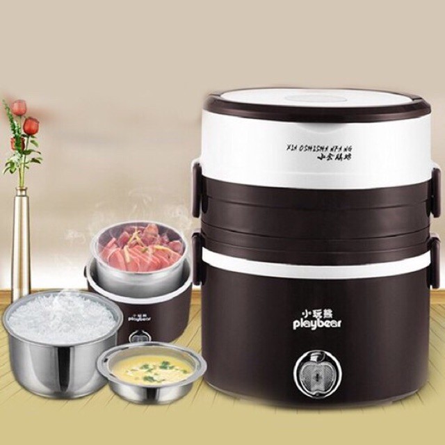 [Trợ Gía] Cặp Lồng Cắm Điện 3 Tầng Ruột Inox Cao Cấp❤️FREESHIP❤️  - Giữ Nóng Thức Ăn Liên Tục | BigBuy360 - bigbuy360.vn