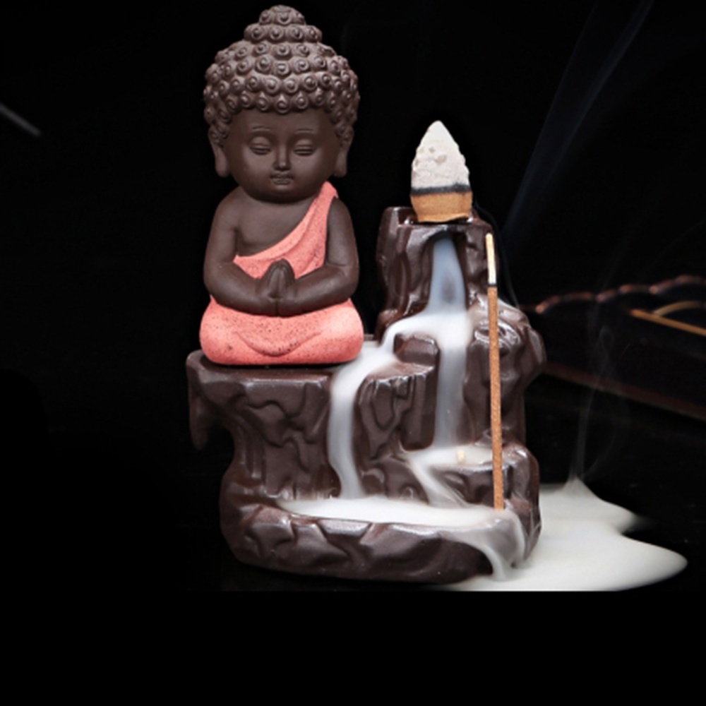 Thác khói trầm hương tượng phật tọa sơn tặng 1 nụ trầm