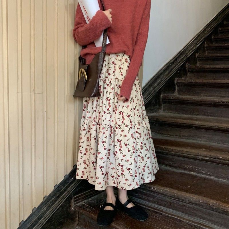 [ORDER] chân váy nhung hoa nhí tầng xòe kiểu dáng Ulzzang Hàn Quốc (Quảng Châu loại 1) | BigBuy360 - bigbuy360.vn