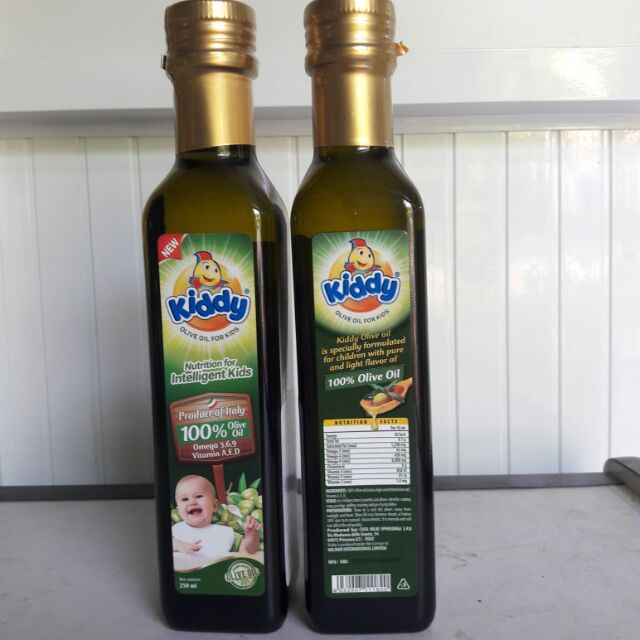 3 chai Dầu ăn Kiddy 100% Olive oil, dầu ăn dinh dưỡng cho bé 250ml/chai