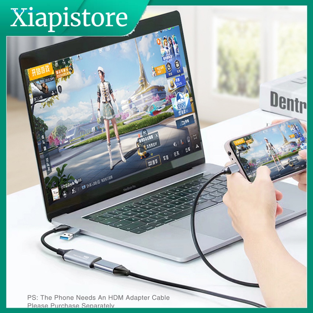 Thẻ Chuyển Đổi Ngoài HDMI Sang Type-C USB 2 Trong 1 Độ Phân Giải Cao