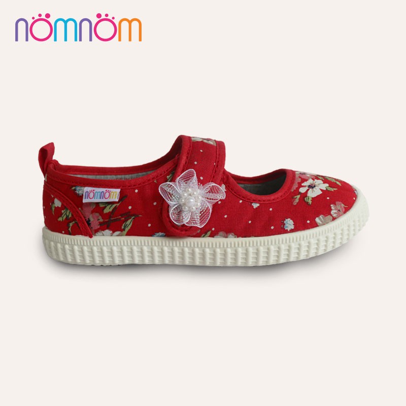Giày búp bê cho bé gái quai dán NomNom EPG1914 Đỏ