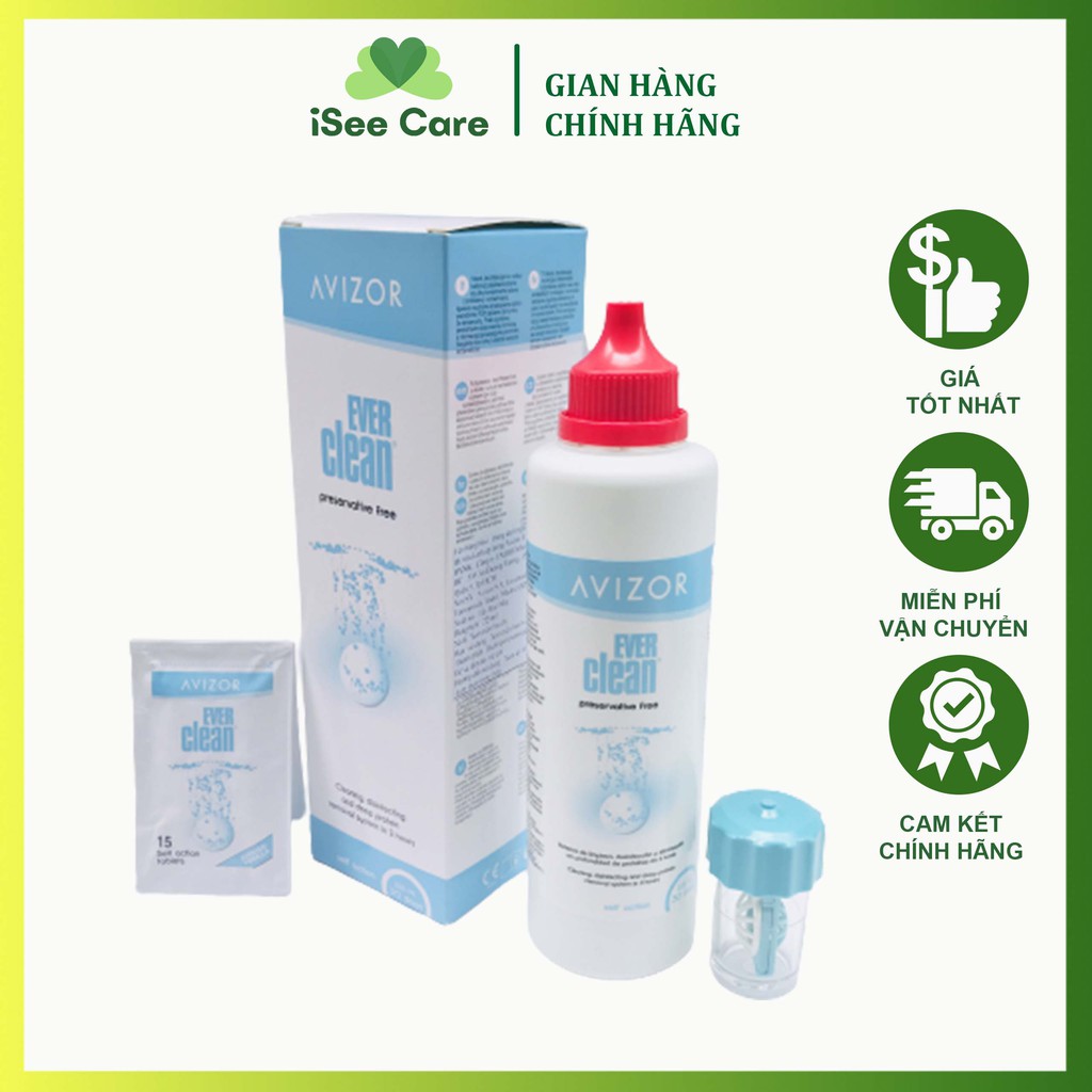 Dung dịch khử trùng và diệt khuẩn lens kính áp tròng cứng Avizor Ever Clean 225ml
