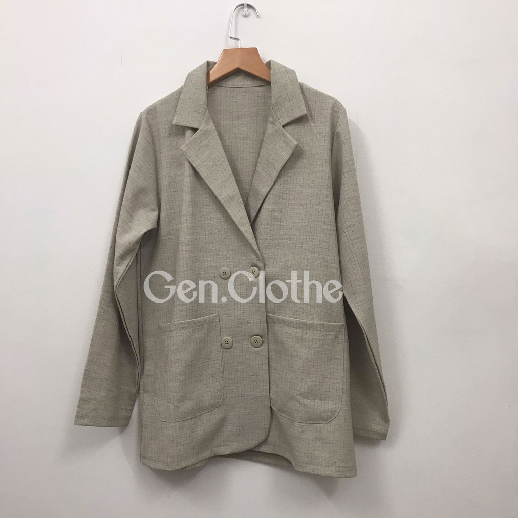 Áo Blazer nữ 1 lớp Ulzzang Hàn Quốc màu Đen / Nâu / Be / Kẻ Caro mặc mùa hè và mùa thu cực thích - MIX đồ cực xinh