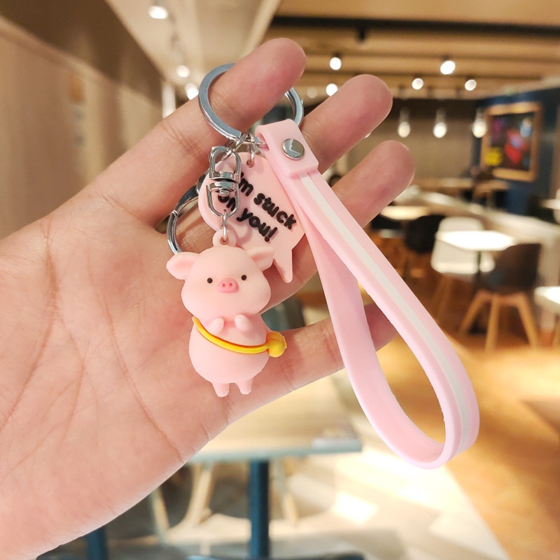 Móc Khóa Nhựa PVC Hình Chú Heo Dễ Thương