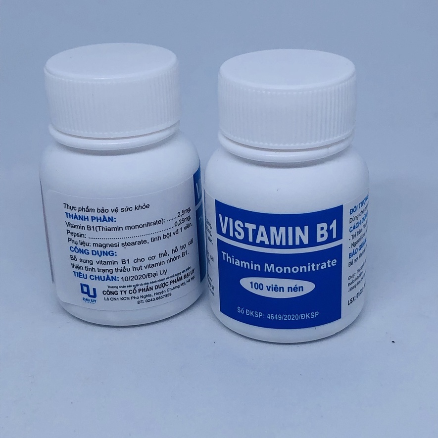 Viên uống bổ sung vitamin B1 - Vistamin B1 hộp 100 viên