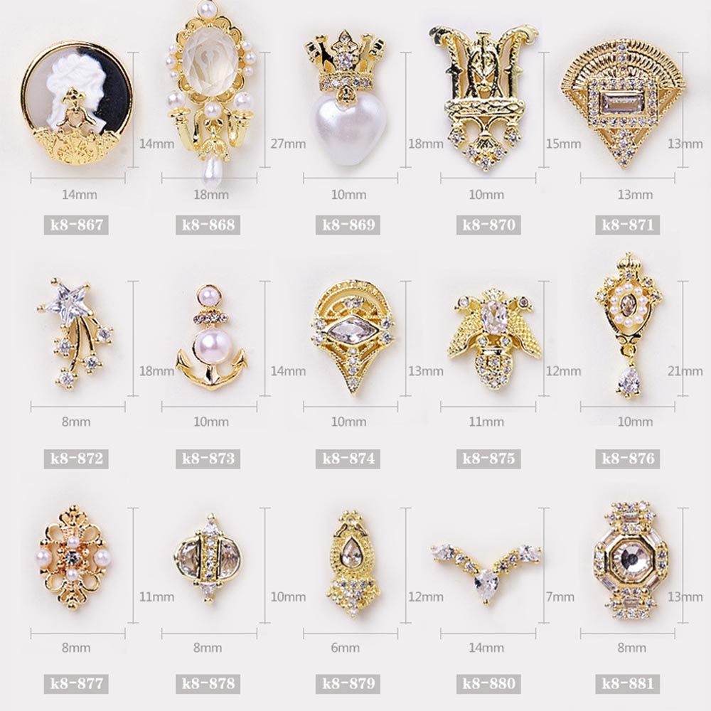 CHARMS (Hàng Mới Về) Phụ Kiện Trang Trí Móng Tay 3D Lấp Lánh Cabeza Diy