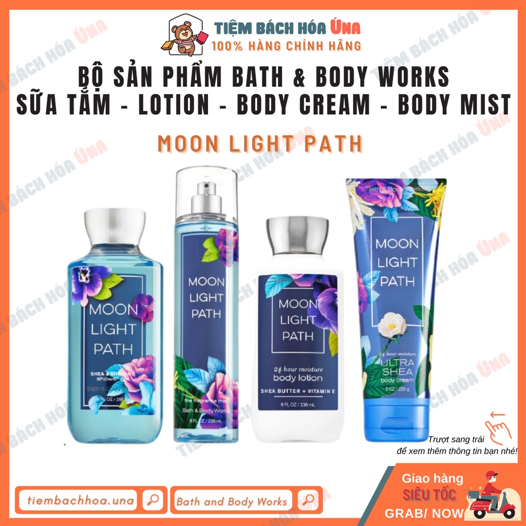 Moon Light Path | Bộ Sản Phẩm sữa tắm dưỡng thể xịt thơm toàn thân Bath and Body Works