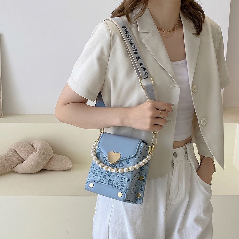 Túi Xách Đeo Chéo Dây Chữ, Túi Hộp Khoá Kéo, Hàng Quảng Châu