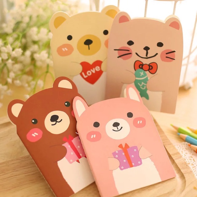 Sổ mini gấu mèo thỏ cute