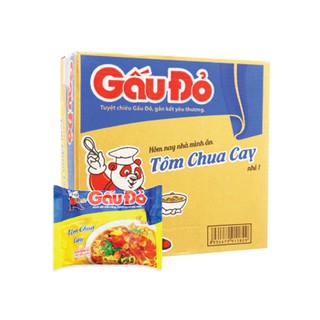 Thùng 30 Gói Mì GẤU ĐỎ vị Tôm Chua Cay 64gr/gói