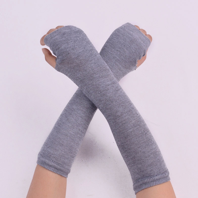 Đôi găng tay len dài hở ngón ấm áp cho nữ