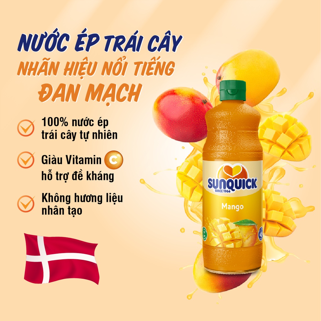 Nước ép xoài sunquick mango juice 840ml đẹp da tốt cho sức khỏe - ảnh sản phẩm 2