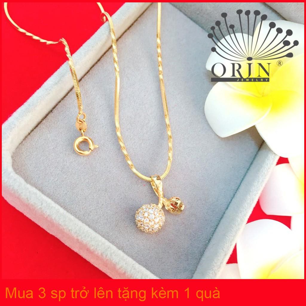 Dây chuyền dạng mì xoắn mặt trái cherry đính đá thiết kế cao cấp Orin D4455