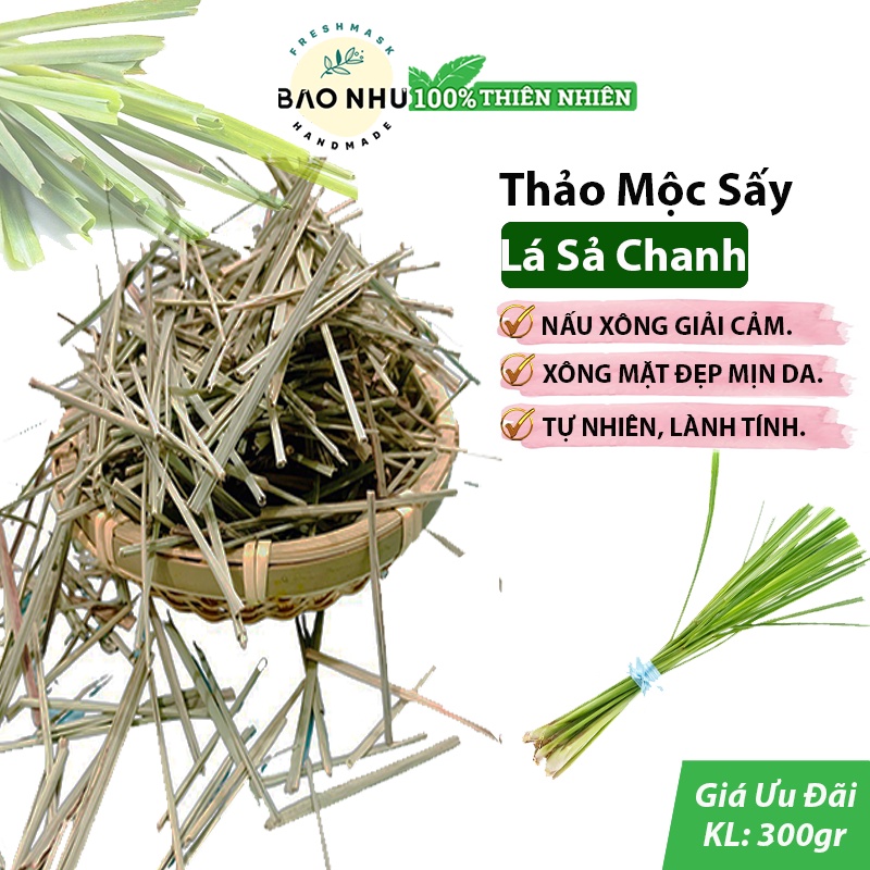 Lá Sả Chanh sấy khô dùng xông mặt, xông giải cảm, nấu nước tắm