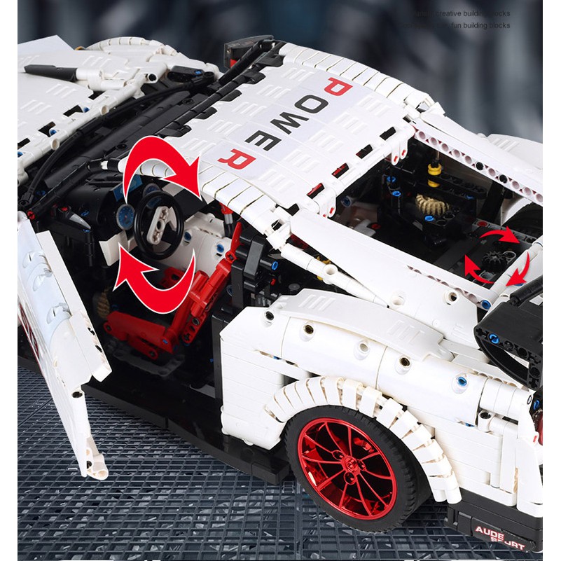 Mẫu Lắp Ráp mô hình Techinc Siêu xe Mould king 13172 1:8 scale Nissan super sport car GTR GT3