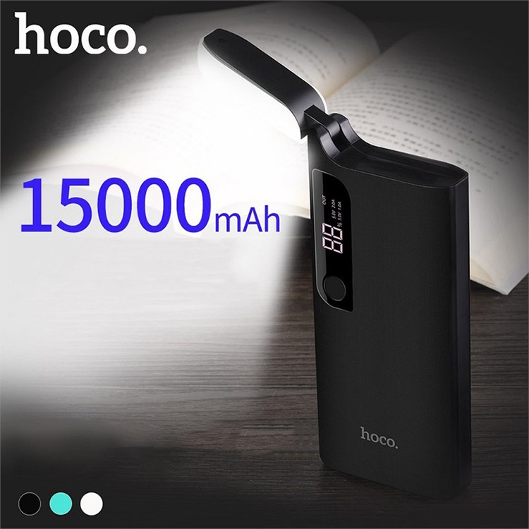 Sạc dự phòng Hoco B27 15.000mAh tích hợp đèn chiếu sáng, thiết kế sang trọng CHÍNH HÃNG