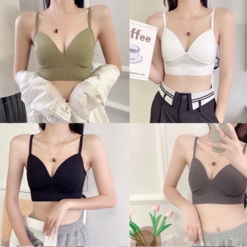 Áo bra 2 dây nâng ngực cotton có mút mỏng, áo ngực nữ không gọng co giãn mềm mịn, trẻ trung năng động Bellar_bra B614