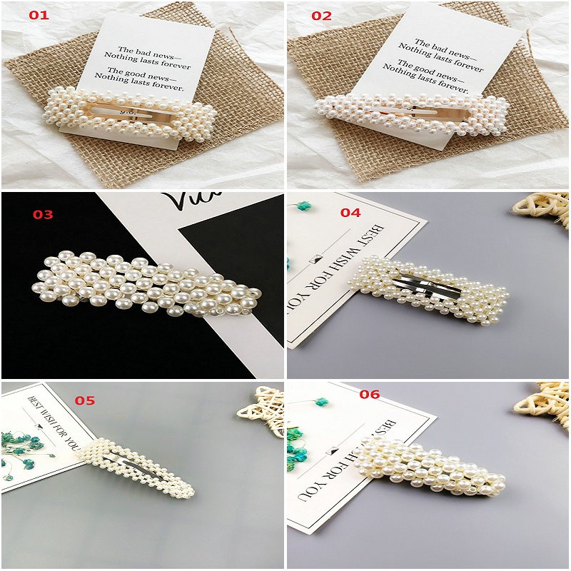 Kẹp Tóc Kim Loại Đính Ngọc Trai Thanh Lịch Cho Nữ