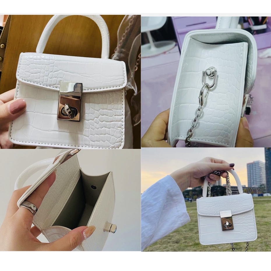 Túi xách 2 size 13cm, 18cm vân da rắn chuẩn hàng quảng châu loại 1